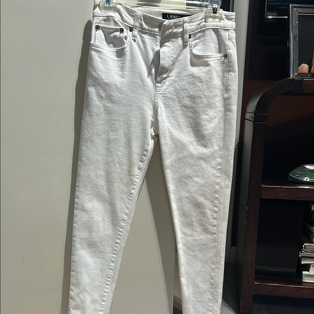 Ralph Lauren White Skinny Jeans Sleek Fit